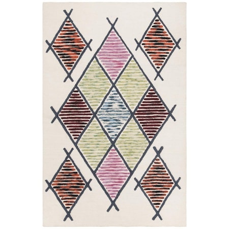 Safavieh 8 x 10 ft. Kenya Hand Knotted Rectangle Area Rug Ivory & Multi Color KNY911A-8
